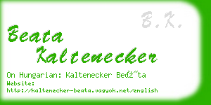 beata kaltenecker business card